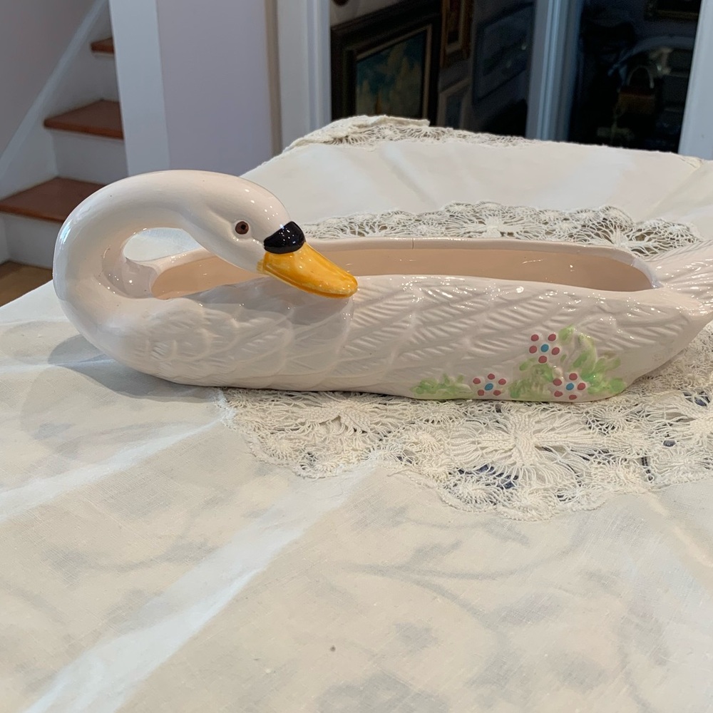 Vintage Swan Ceramic Cracker Tray
